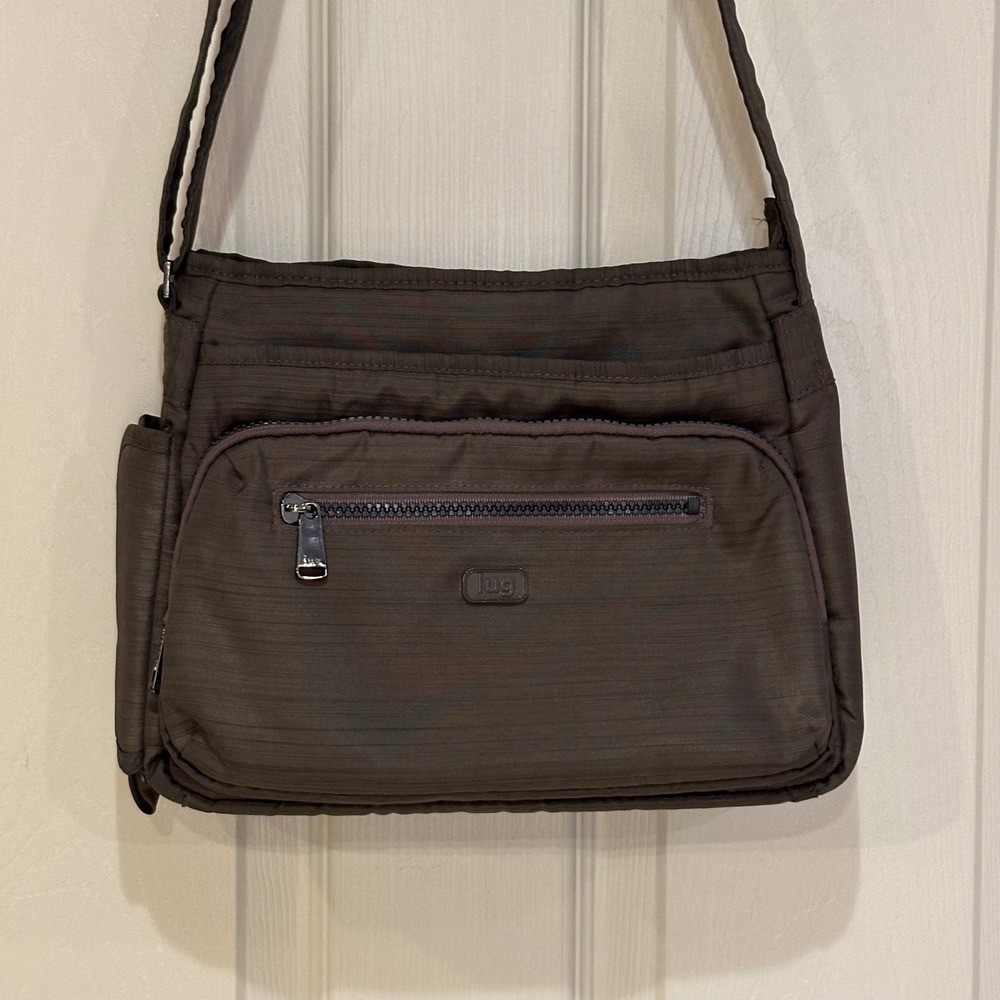 Lug Infinity Collection Shimmy Crossbody Bag Brown Travel Shoulder Bag
